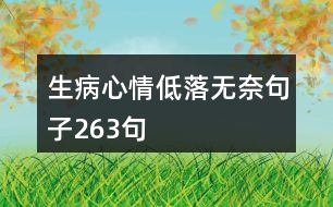 生病心情低落無(wú)奈句子263句