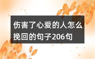 傷害了心愛(ài)的人怎么挽回的句子206句