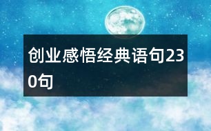 創(chuàng)業(yè)感悟經(jīng)典語(yǔ)句230句