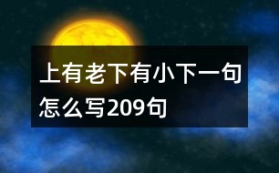 上有老下有小下一句怎么寫(xiě)209句