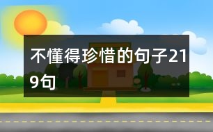 不懂得珍惜的句子219句