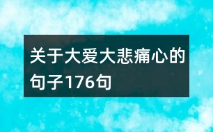 關(guān)于大愛大悲痛心的句子176句