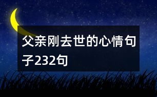 父親剛去世的心情句子232句