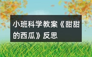 小班科學教案《甜甜的西瓜》反思