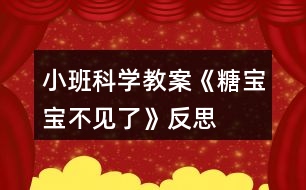 小班科學教案《糖寶寶不見了》反思