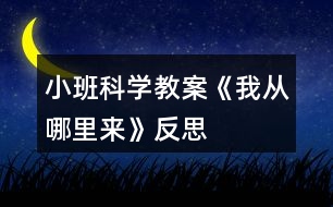 小班科學教案《我從哪里來》反思