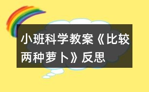 小班科學教案《比較兩種蘿卜》反思