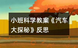 小班科學(xué)教案《汽車(chē)大探秘》反思