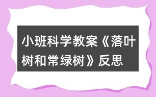 小班科學(xué)教案《落葉樹(shù)和常綠樹(shù)》反思