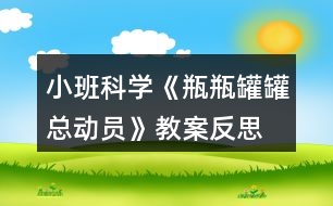 小班科學(xué)《瓶瓶罐罐總動(dòng)員》教案反思