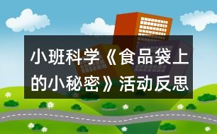 小班科學(xué)《食品袋上的小秘密》活動反思