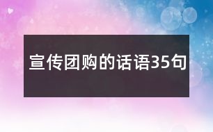 宣傳團(tuán)購(gòu)的話語35句