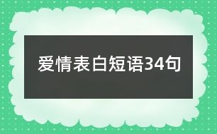 愛情表白短語(yǔ)34句