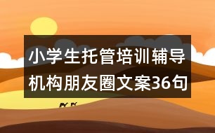 小學(xué)生托管培訓(xùn)輔導(dǎo)機構(gòu)朋友圈文案36句