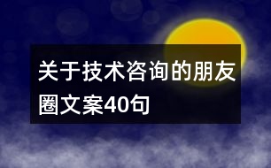 關于技術咨詢的朋友圈文案40句