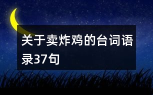 關(guān)于賣(mài)炸雞的臺(tái)詞語(yǔ)錄37句