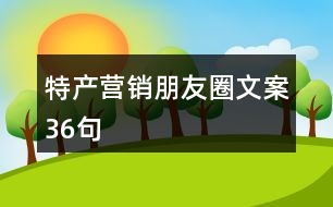 特產(chǎn)營(yíng)銷朋友圈文案36句