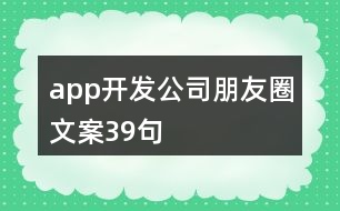 app開(kāi)發(fā)公司朋友圈文案39句