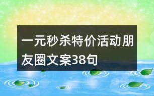 一元秒殺特價(jià)活動朋友圈文案38句