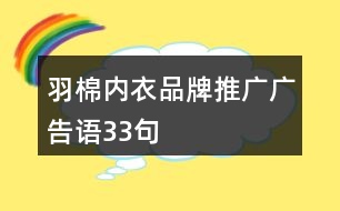 羽棉內衣品牌推廣廣告語33句