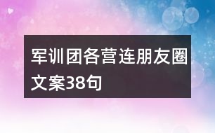 軍訓(xùn)團(tuán)各營連朋友圈文案38句