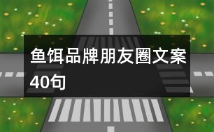 魚(yú)餌品牌朋友圈文案40句