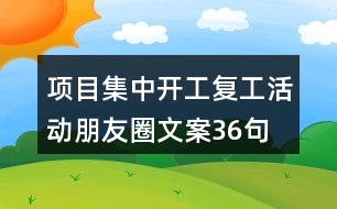 項目集中開工、復工活動朋友圈文案36句