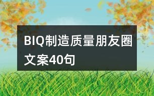 BIQ制造質(zhì)量朋友圈文案40句