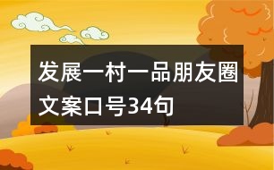 發(fā)展“一村一品”朋友圈文案、口號34句