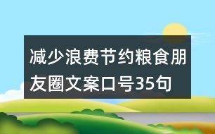 減少浪費(fèi)、節(jié)約糧食朋友圈文案口號35句