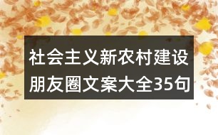 社會主義新農(nóng)村建設朋友圈文案大全35句