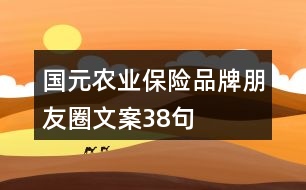 國元農(nóng)業(yè)保險品牌朋友圈文案38句