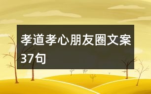 孝道、孝心朋友圈文案37句