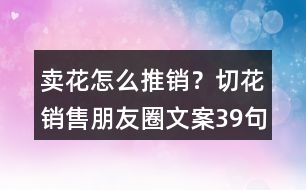 賣花怎么推銷？切花銷售朋友圈文案39句