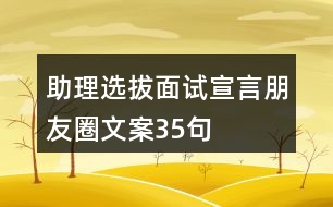 助理選拔面試宣言、朋友圈文案35句