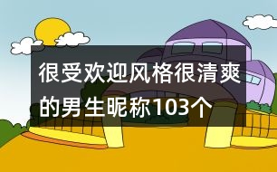 很受歡迎風(fēng)格很清爽的男生昵稱(chēng)103個(gè)
