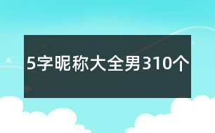 5字昵稱(chēng)大全男310個(gè)
