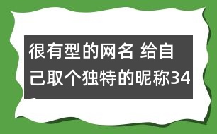 很有型的網(wǎng)名 給自己取個獨(dú)特的昵稱341個