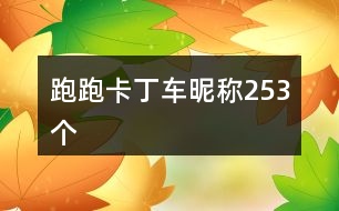 跑跑卡丁車昵稱253個