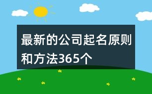 最新的公司起名原則和方法365個(gè)