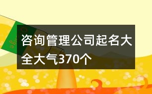 咨詢管理公司起名大全大氣370個(gè)