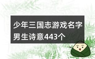 少年三國(guó)志游戲名字男生詩意443個(gè)