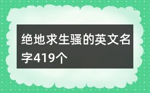 絕地求生騷的英文名字419個
