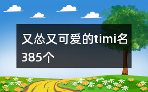 又慫又可愛(ài)的timi名385個(gè)