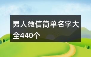 男人微信簡單名字大全440個