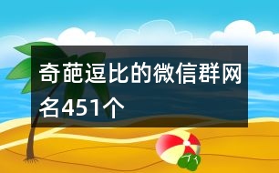 奇葩逗比的微信群網(wǎng)名451個