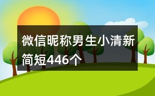 微信昵稱男生小清新簡(jiǎn)短446個(gè)