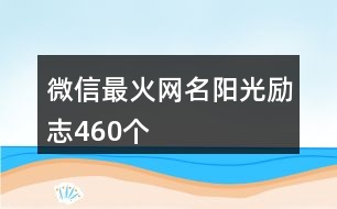 微信最火網(wǎng)名陽光勵(lì)志460個(gè)