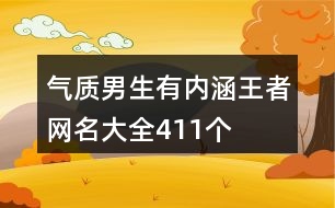 氣質男生有內(nèi)涵王者網(wǎng)名大全411個