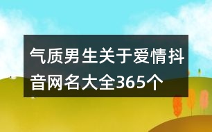 氣質男生關于愛情抖音網名大全365個